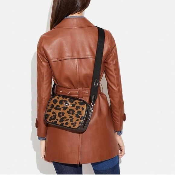 Coach Jamie Camera Crossbody Purse Bag In Signature Canvas Leopard Print - Picture 8 of 8